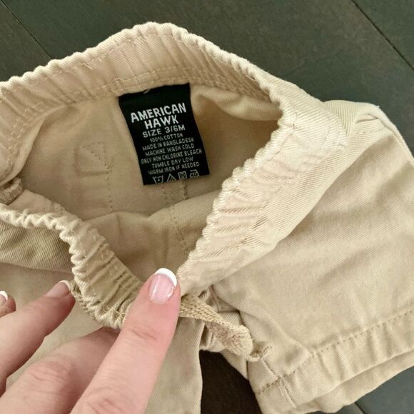 American Hawk Tan Elastic Waist Cotton Shorts - Picture 5 of 5